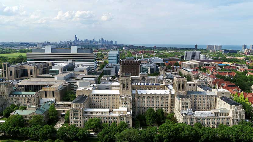 Aerial photo of UChicago Medicine Hyde Park campus