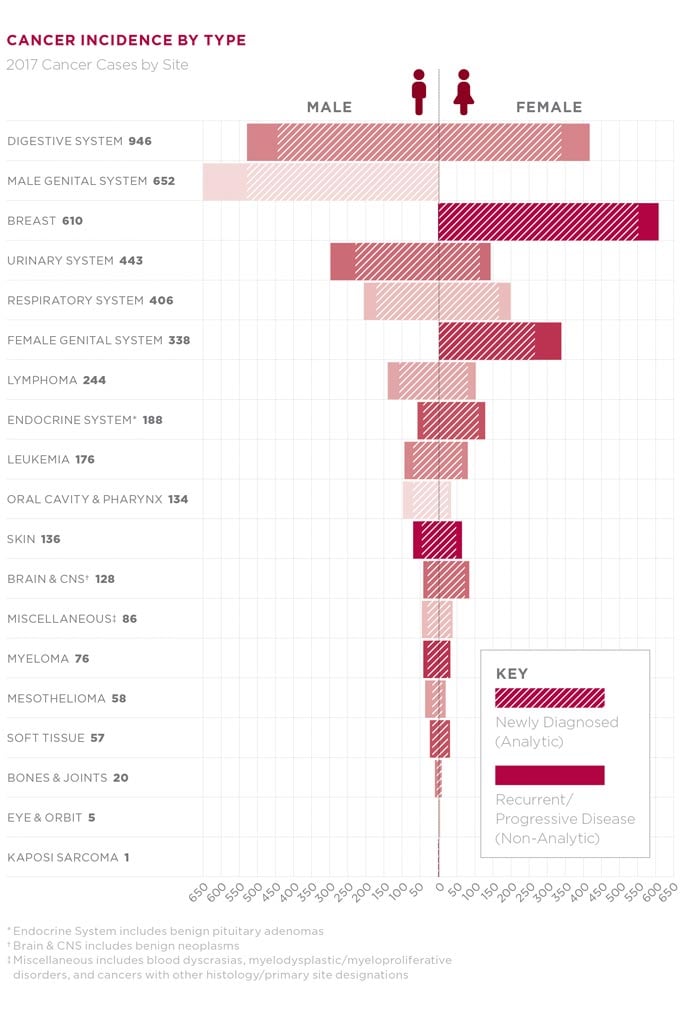 2017 cancer incidence by cancer type