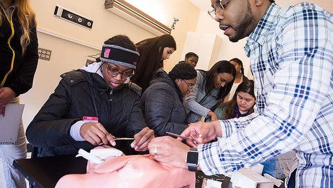 High school students at Pratt Symposium