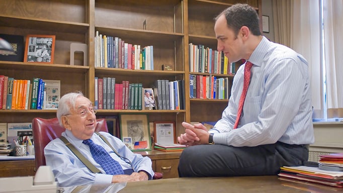 David T. Rubin, MD, right, and his mentor, renowned gastroenterologist Joseph B. Kirsner, MD, PhD