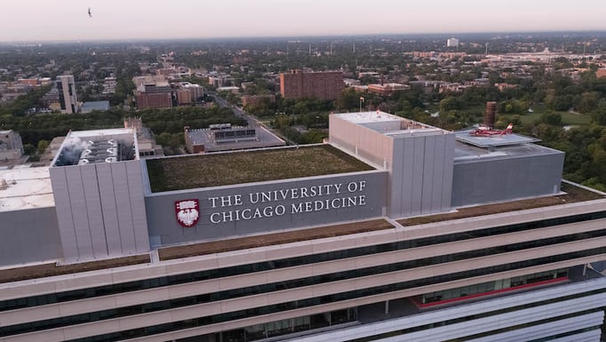 UChicago Medicine aerial photo of Hyde Park campus