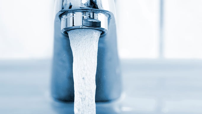 Image of faucet with running water