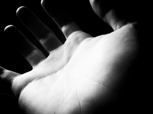 Open hand facing up