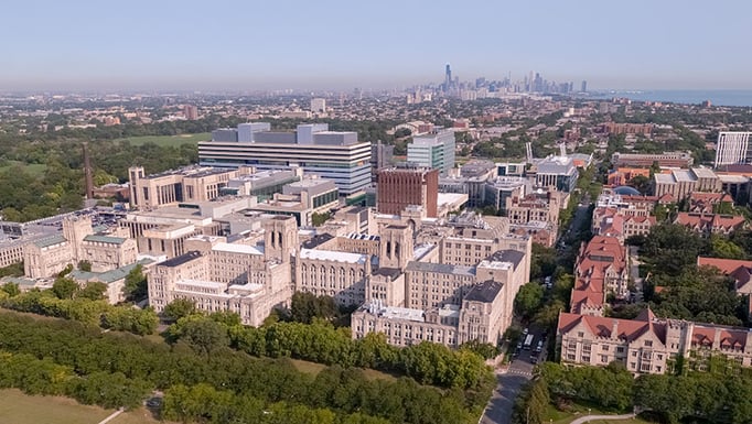 UChicago campus and skyline