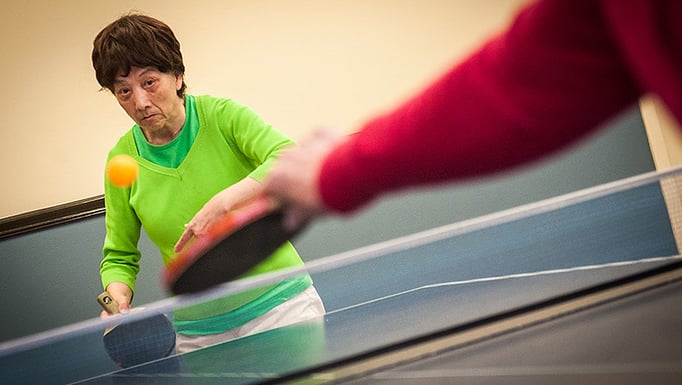 Cheng Xiu Xu plays ping pong after undergoing DBS for Parkinson