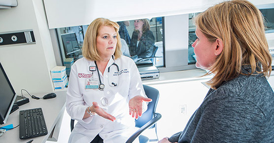 Nurse coordinator Michelle Rubin with an IBD patient