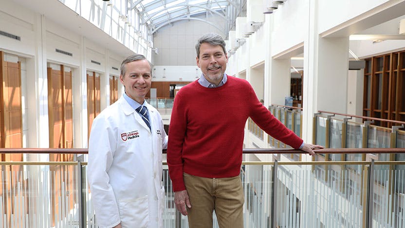 Transplant patient John Tony Foreman and Rolf Barth MD