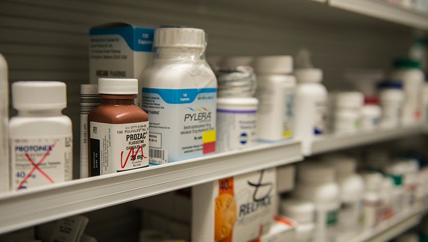 Medications in a pharmacy