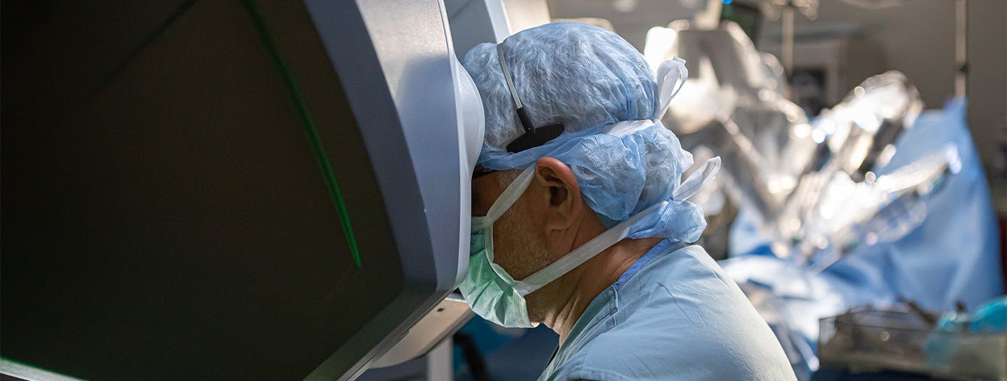 Dr. Balkhy performing robotic heart surgery