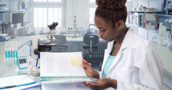 female researcher in lab