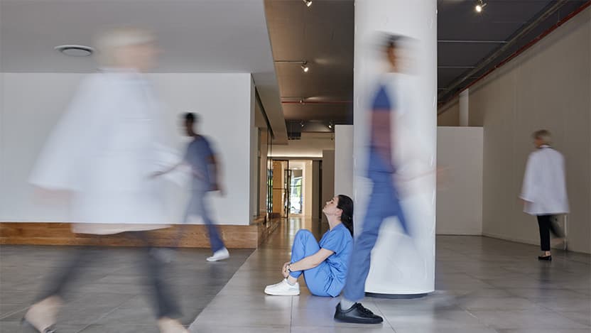 young female doctor looking tired
