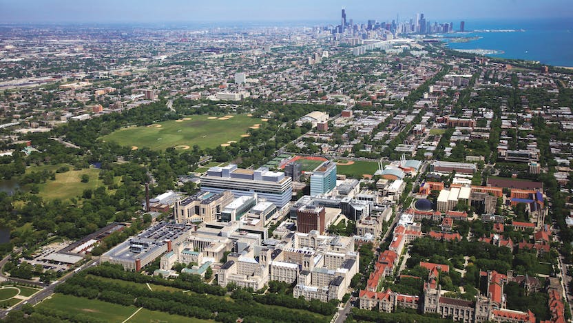 Hyde Park campus from the air