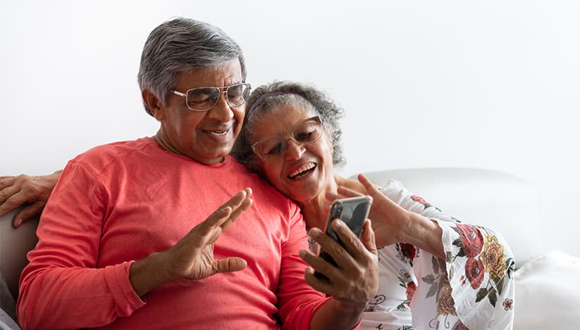 Older couple chatting