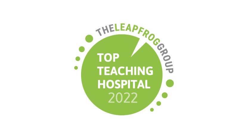 The Leapfrog Group Top Teaching Hospital 2022 badge