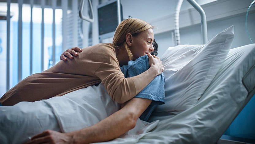 Woman hugging a transplant patient