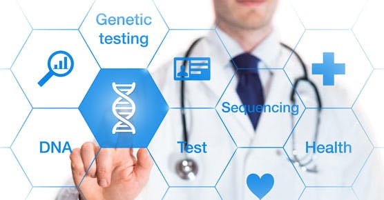 stylized genetic testing schematic