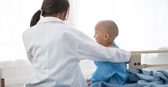 Image of pediatric hematology patient with provider